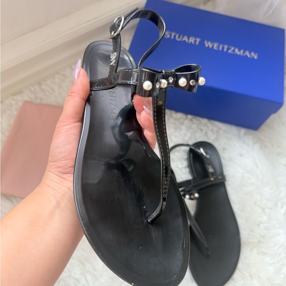 Stuart Weitzman Black Minimalist Sandals
